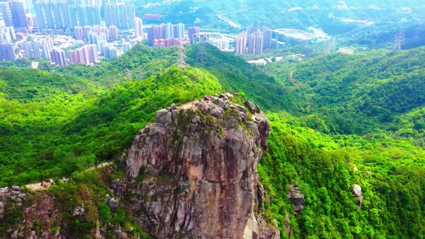 Panoramic View of Lion Rock and City Skyline, Hong Kong