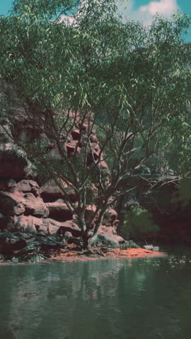 colorado river with gorgeous sandstone walls and canyons