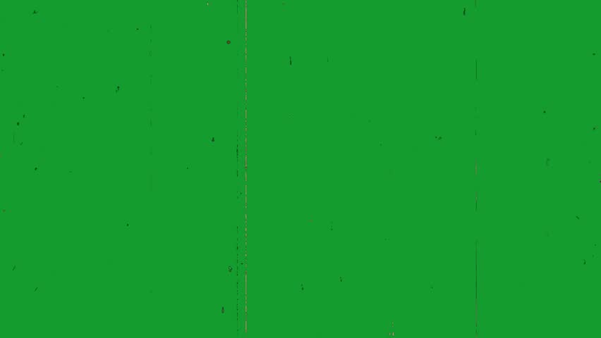 Scratched Vintage Film Strip Overlay on a green screen. Featuring vertical scratches, dust, noise, light leaks