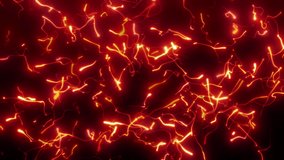 Glowing Firefly-Like Particles in Dark Space, Organic Swarming Motion with Gradual Dissolving Trails, Featuring Vivid Orange, Red, and Neon Yellow Light Streaks, 4K Seamless Loop 
 - Powered by Shutterstock - Get 15% off with code: PIKWIZARD15