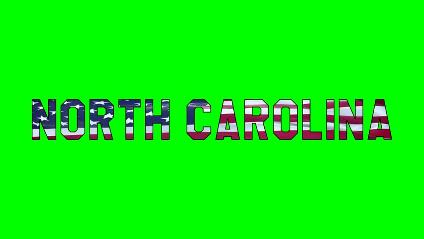 Usa flag inside North Carolina text video