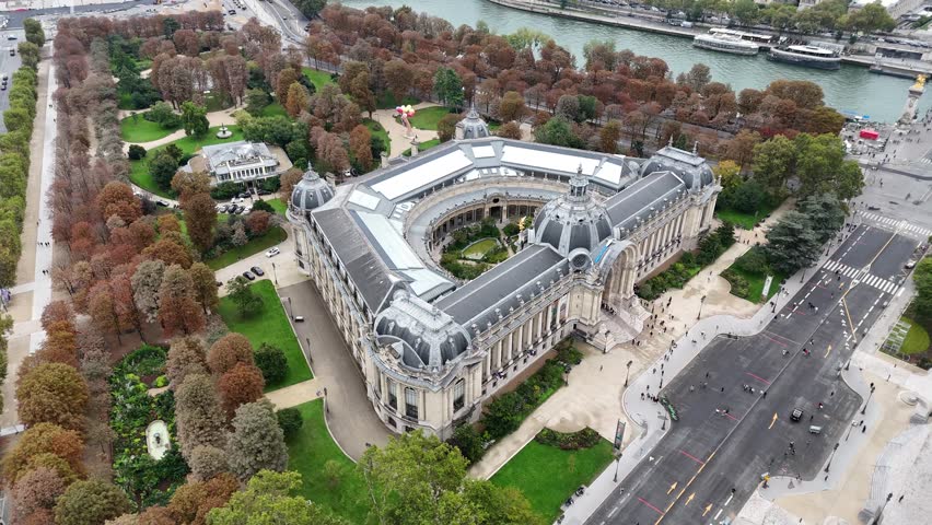Aerial shot of Petit Palais in Paris, France