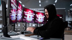 Ransomware Cyber Attack On Hacker Computer. Virus on Screen - Powered by Shutterstock - Get 15% off with code: PIKWIZARD15