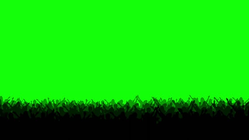 Happy Crowd of Fans Cheering victory in Outdoor Stadium, Excited People Celebrating at Live Sports Event, Foot ball fans on green screen HD 4K video	