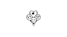Emoji balloons animated icon in doodle style - Powered by Shutterstock - Get 15% off with code: PIKWIZARD15