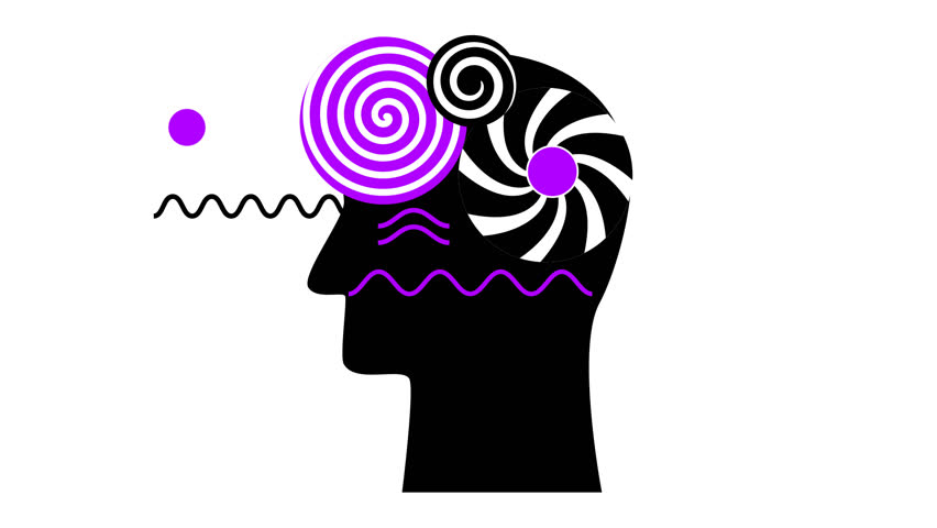 The human brain is shown as an abstract mechanism