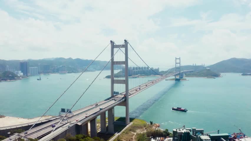 Hong Kong–Zhuhai–Macau Bridge Construction Aerial View