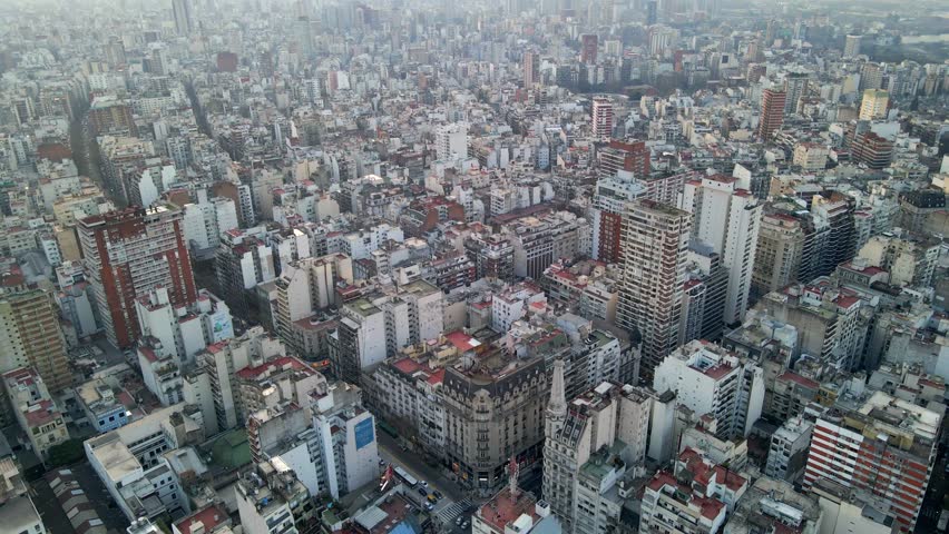 Buenos Aires urban megacity Argentina capital aerial drone South America concrete apartment blocks
