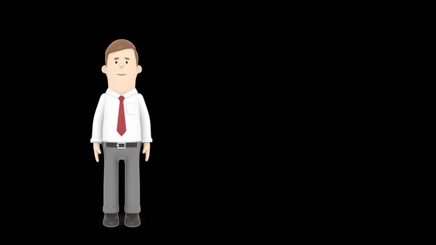 3D Character Announcing with Hand Mic Animation Black Screen