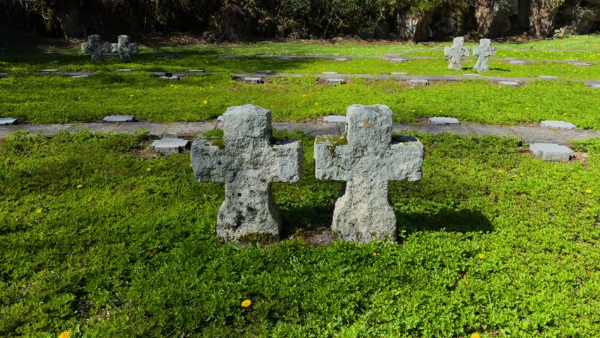 Marker stones Greman War Dead Glencree Wicklow Ireland on a spring afternoon