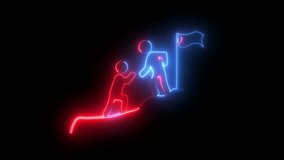 The neon symbol indicates that ultimate victory is achieved through mutual cooperation. unity is strength, The neon symbol victory icon, - Powered by Shutterstock - Get 15% off with code: PIKWIZARD15