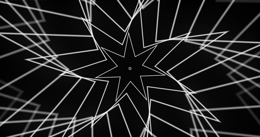 Stars psychedelics infinites gyrating in loop