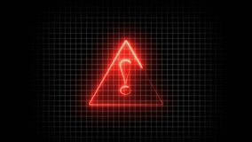 neon Attention sign with black grid background. Hazard Warning Animation. Danger Warning. alert sign animation on transparent. 4K video - Powered by Shutterstock - Get 15% off with code: PIKWIZARD15