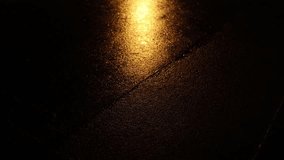 Golden reflections ripple across the wet pavement, capturing the quiet poetry of the night after the storm has passed. - Powered by Shutterstock - Get 15% off with code: PIKWIZARD15