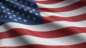 Waving American Flag with Realistic Fabric Texture Animation. USA Flag with Smooth Waving Fabric and Shadows - Powered by Shutterstock - Get 15% off with code: PIKWIZARD15