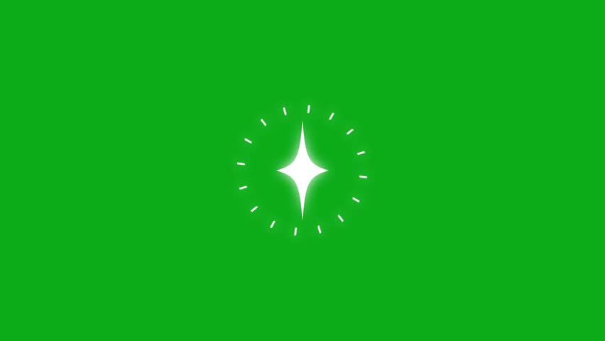 Twinkling star blinking shining motion graphics with green screen background. Stars explosion, fireworks Glowing sparkling stars effect animated 4K.