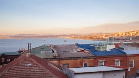 Chile Valparaiso beach sea foam, morning drone Time lapse dusk - Powered by Shutterstock - Get 15% off with code: PIKWIZARD15