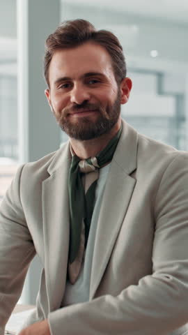 Face, business and man in office, smile and confidence with corporate professional, pride and investment expert. Portrait, happy person and employee in workplace, accounting and goals for company