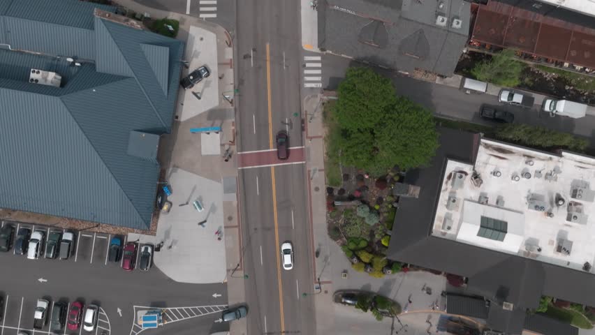 Gatlinburg Tennessee Aerial Video Looking down on the city