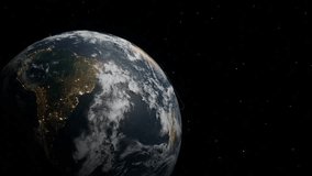 Planet Earth with visible South America at night and glowing green digital arrows in outer space. 3D render symbolizing global data transmission, cyber communication and digital infrastructure - Powered by Shutterstock - Get 15% off with code: PIKWIZARD15