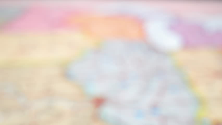 Springfield City On The Map - The Home Of The 16th President Abraham Lincoln In USA. - rack focus, zoom in shot