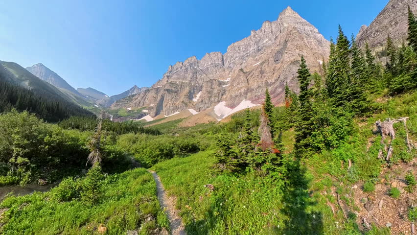 Hiking into the Mountains in Glacier National Park
