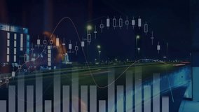 man studying charts while standing urban highway at night, with animated finance graphs floating. Urban, night, data, business, futuristic, analytics, cityscape - Powered by Shutterstock - Get 15% off with code: PIKWIZARD15