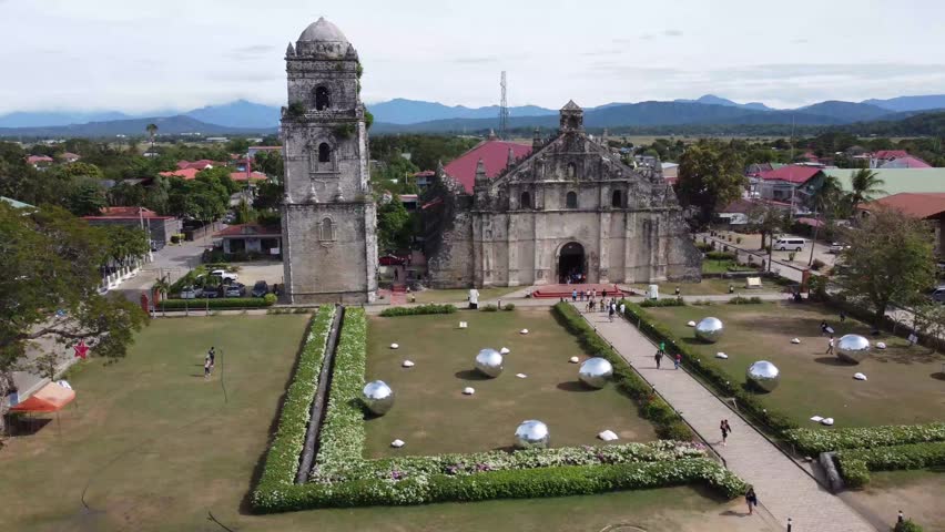 Ilocos Norte, Philippines, December 23, 2024: One of the Oldest Church in the Philippines, Paoay Church