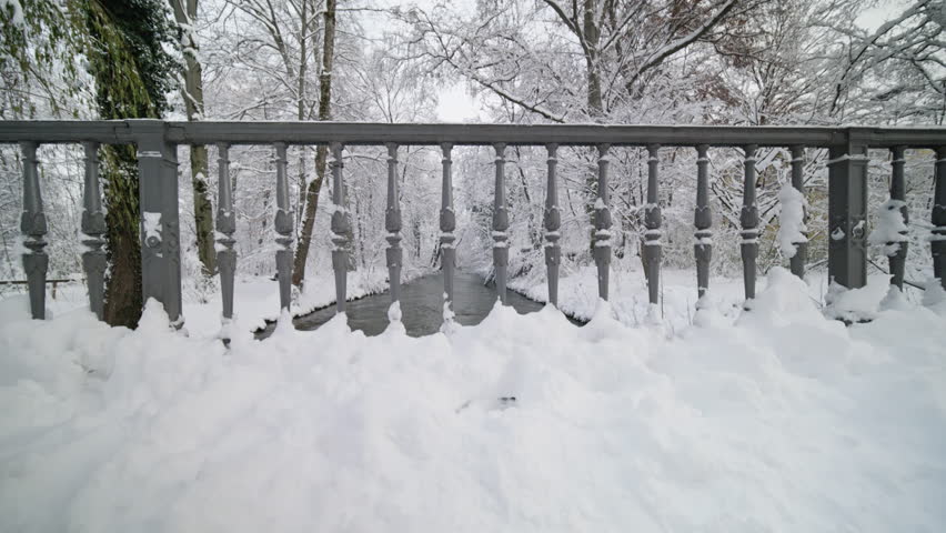 In the English Garden in Munich in winter with lots of snow. Taken on December 3, 2023.