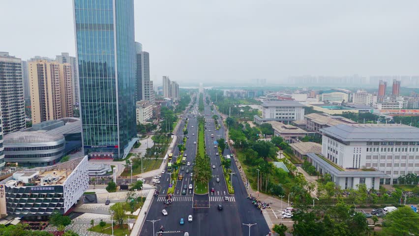 Aerial View of Haikou City, Hainan Island