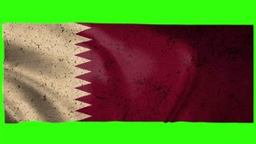 Qatar 4K Green Screen Flag Animation – Waving Qatar Flag with Grunge Texture. - Powered by Shutterstock - Get 15% off with code: PIKWIZARD15