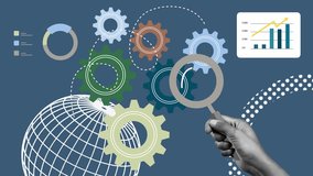 Blue and Green Gears Over Graphs and Diagrams Representing Technology and Data Analysis in a Business Context - Powered by Shutterstock - Get 15% off with code: PIKWIZARD15