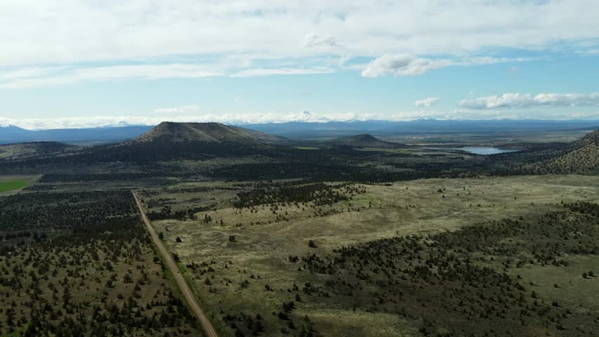 US, Oregon, Madras, , 2025-04-11 - Drone view of Mt Hood, viewed from central Oregon on a very clear spring day.