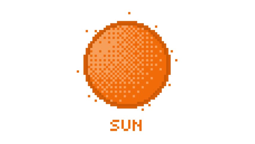 Solar system planets pixel animation visual presentation 