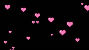 pink pixel art heart particles animation on transparent background with alpha channel - Powered by Shutterstock - Get 15% off with code: PIKWIZARD15