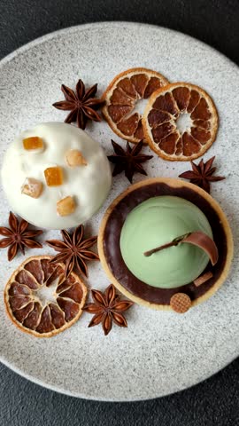 Easter sweet cake covered with icing with fruit and candied fruits. Sweets for the table of the religious feast of Easter