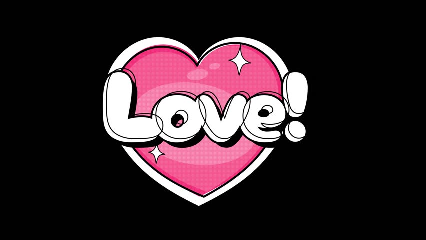 Love sticker. Heart sticker. Love sticker in comic style. Simple love heart icon. Concept for valentine's day.Sticker for Valentines Day, affection, marriage, wedding, anniversary.