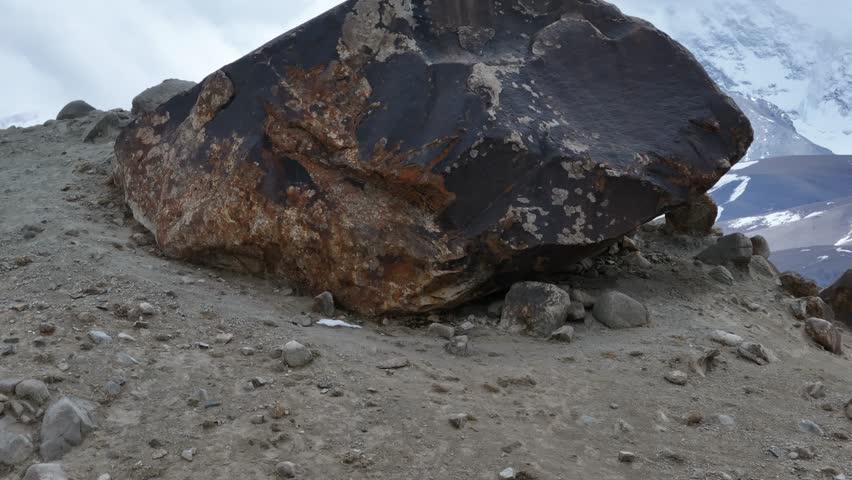 Mountain Landscape near Bandier Blue Lake in Xinjiang, China – Aerial View of Rugged Highland Terrain