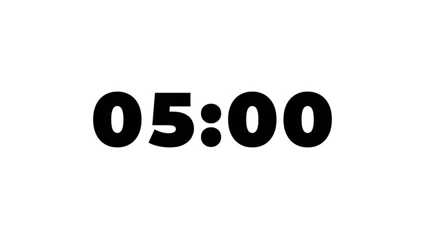 5 minute countdown timer .5 minute stopwatch , analog neon clock icon animation .