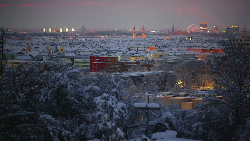 Munich very early in winter with lots of snow.