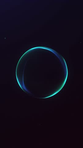 Clean and minimalistic vertical 4K loop with a glowing blue sphere and smooth subtle motion. Great for corporate videos, elegant presentations, branding, tech backgrounds, or intros.
