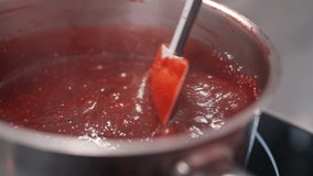 Confectioner cook filling for bento cake. Berry confiture, jam sauce for pastry - Powered by Shutterstock - Get 15% off with code: PIKWIZARD15