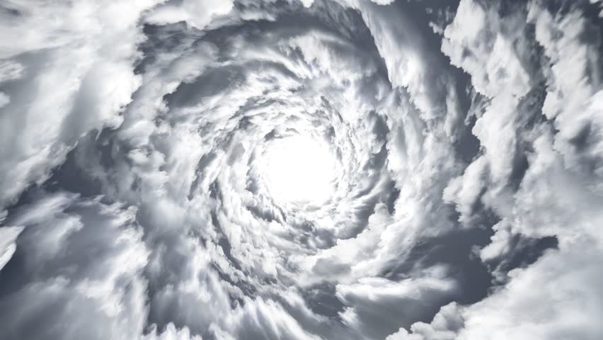 swirl rotate tunnel illustration of clouds background texture. circular cloud. Fantasy clouds, infinity way in tunnel clouds. Spiral clouds.3d animation render. Endless flying across loop