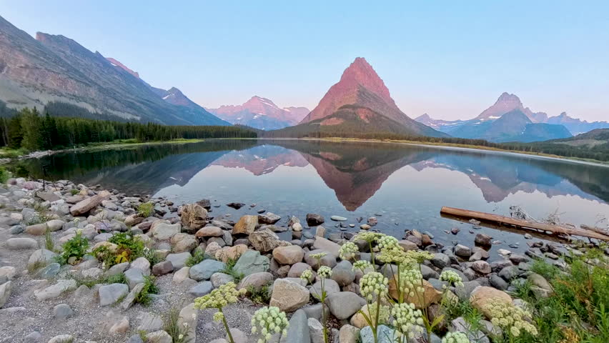 Quiet Morning at Swiftcurrent Lake in Glacier National Park