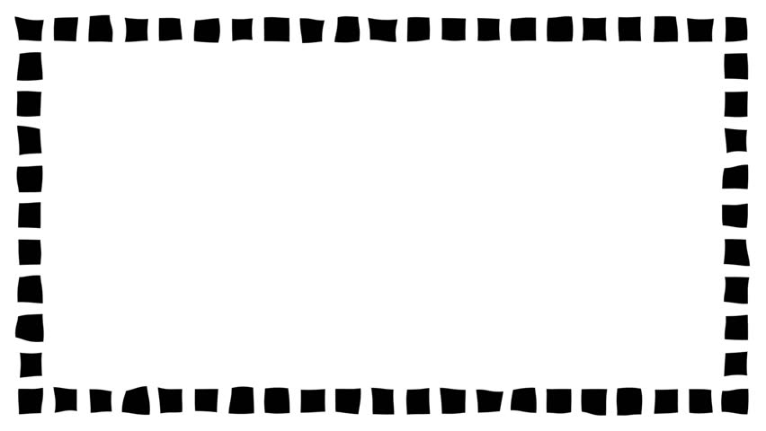 Rectangular frame with wavy black dashed lines. (white background)