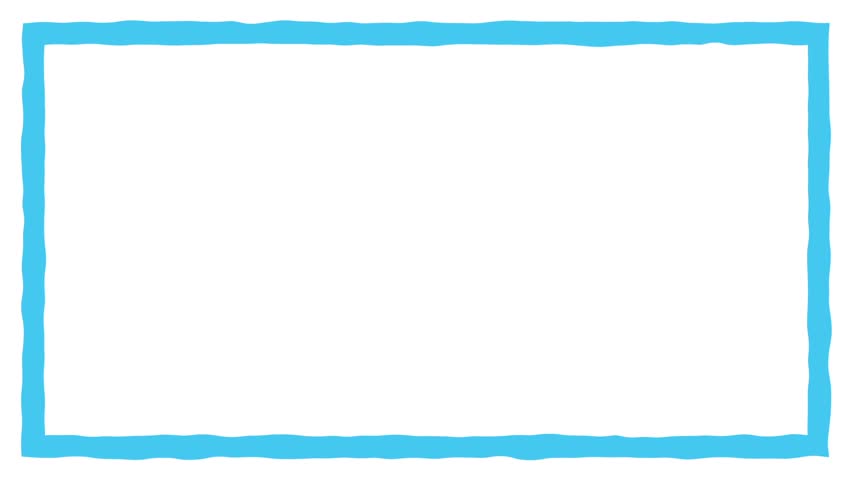 Rectangular frame with undulating blue lines. (white background)