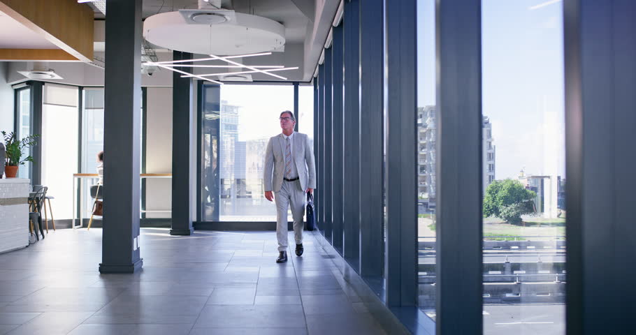 Meeting, office space or shaking hands with businessman and realtor greeting in workplace for sale. Corporate, property or welcome with handshake of client and real estate agent for deal or thank you