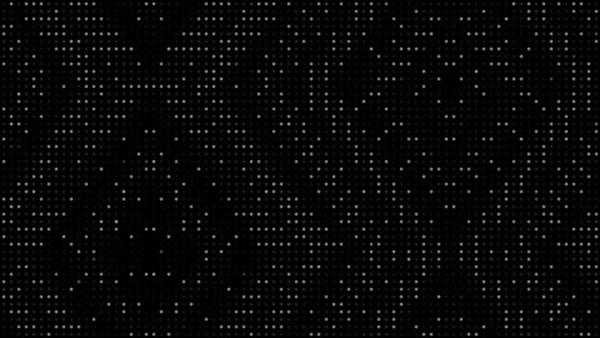 abstract animated halftone dotted retro technology background, random dots, and grids, 3d render loop animation backdrop
