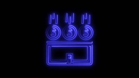 Glowing neon vending machine with falling coins animation on black background digital marketing concept - Powered by Shutterstock - Get 15% off with code: PIKWIZARD15