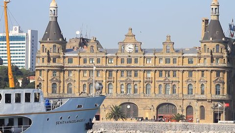 ISTANBUL - APR 28: Haydarpasa harbor and train station on April 28, 2012 in Istanbul, Turkey. Municipality accepted a reconstruction plan that turns the building into a hotel and cultural center. 